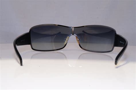 PRADA Mens DESIGNER Sunglasses Black Shield SPS 52e 5av 